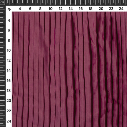 Jam Purple Plain Pleated Imported Satin Fabric