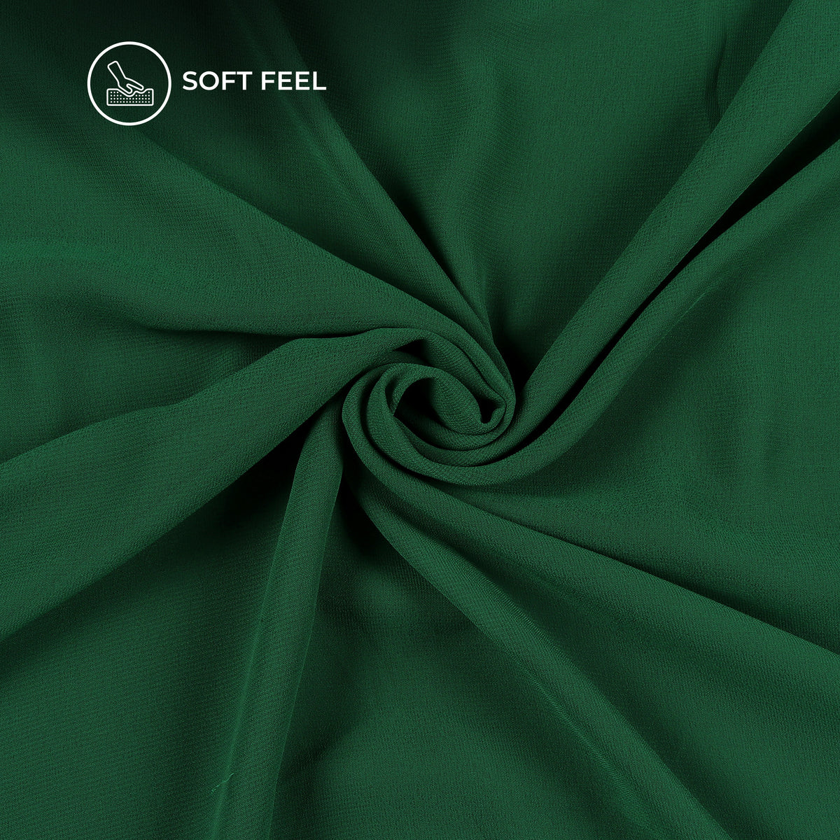 Dark Green Plain Georgette Fabric
