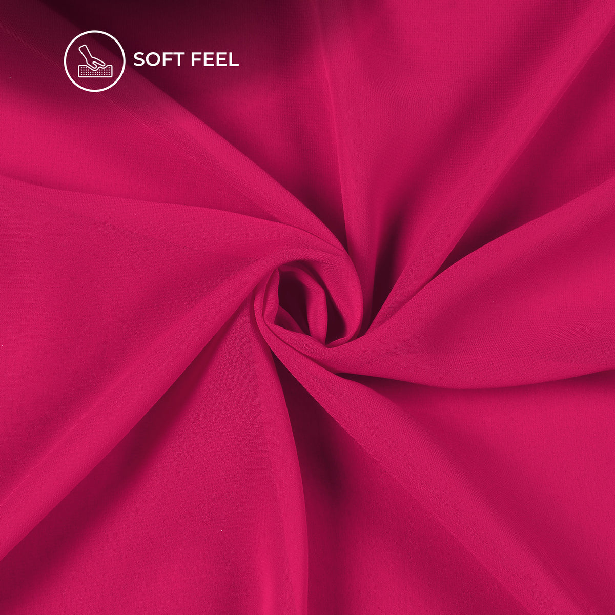 Deep Pink Plain Georgette Fabric