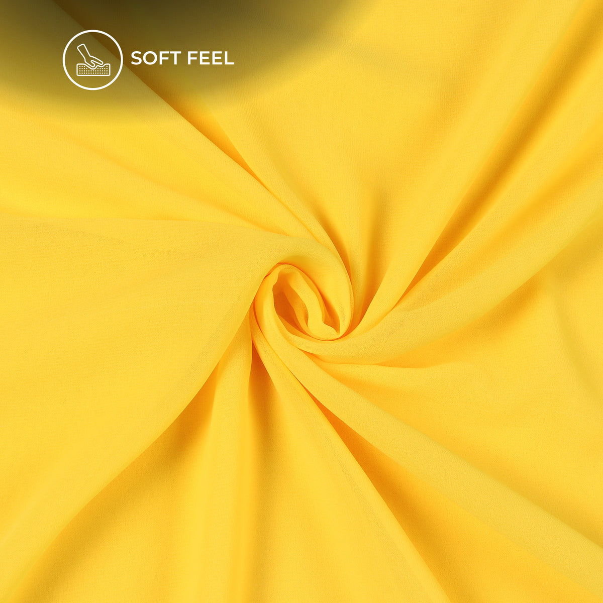 Bright Yellow Plain Georgette Fabric