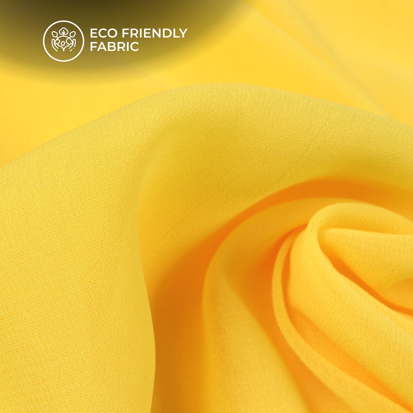 Bright Yellow Plain Georgette Fabric