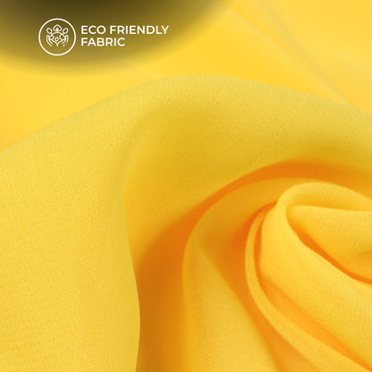 Bright Yellow Plain Georgette Fabric