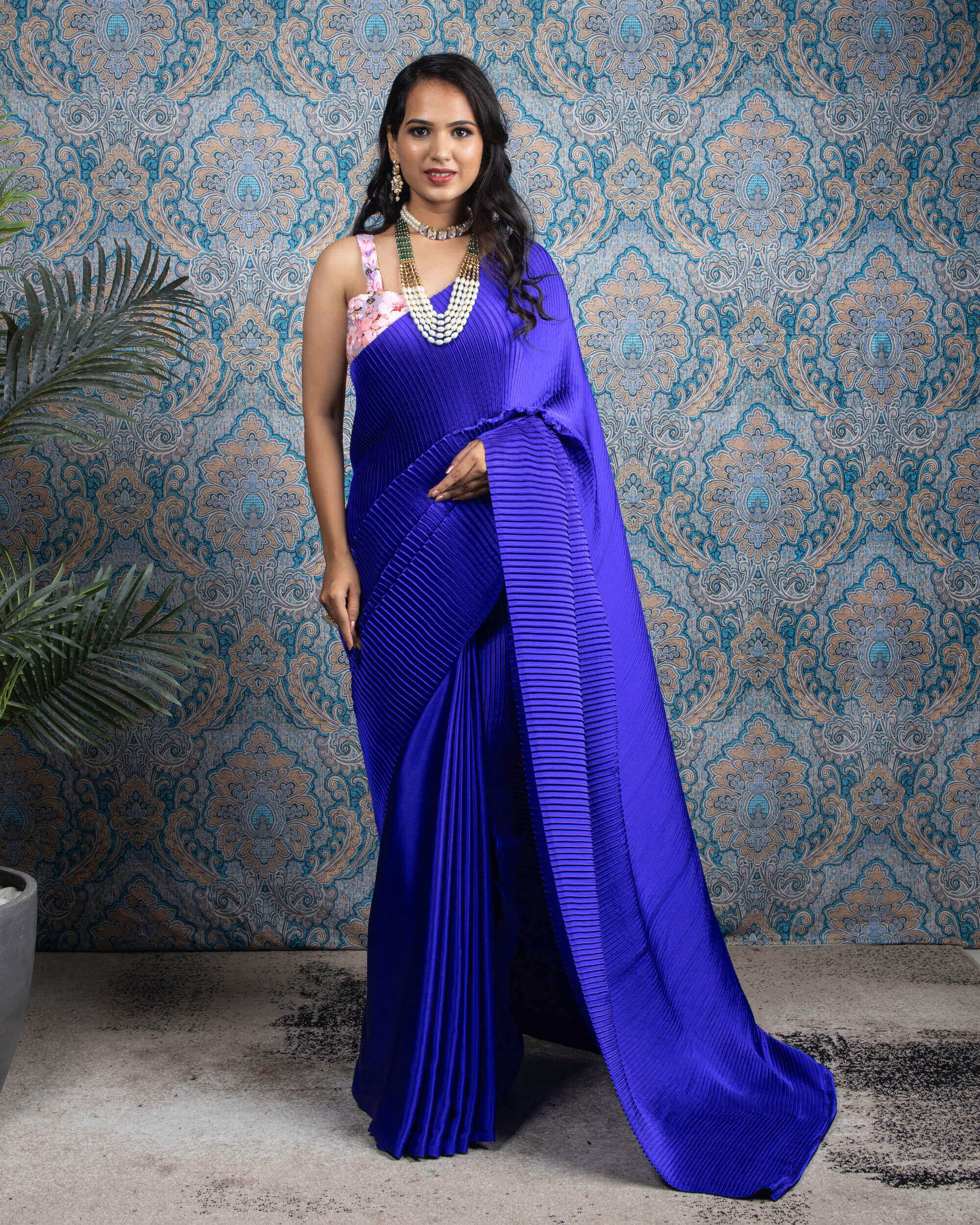 Net Embroidery Saree In Sky Blue Colour