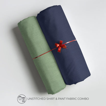 Men's Unstitched Shirt and Pant Fabric Combo in Gifting Case