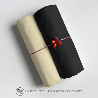 Men's Unstitched Shirt And Pant Fabric Combo In Gift Carrying Case