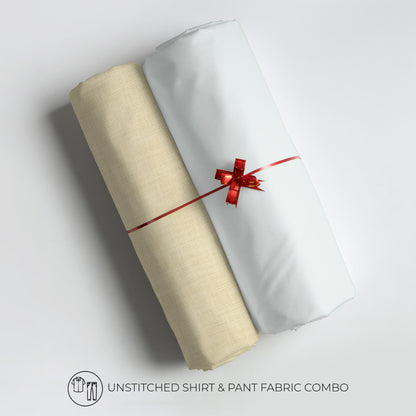 Men's Unstitched Shirt And Pant Fabric Combo In Gift Carrying Case