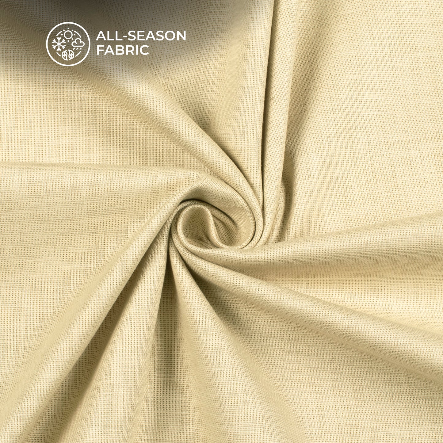 Cream Plain Cotton Linen Shirting Fabric