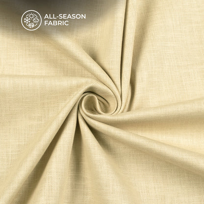 Cream Plain Cotton Linen Shirting Fabric