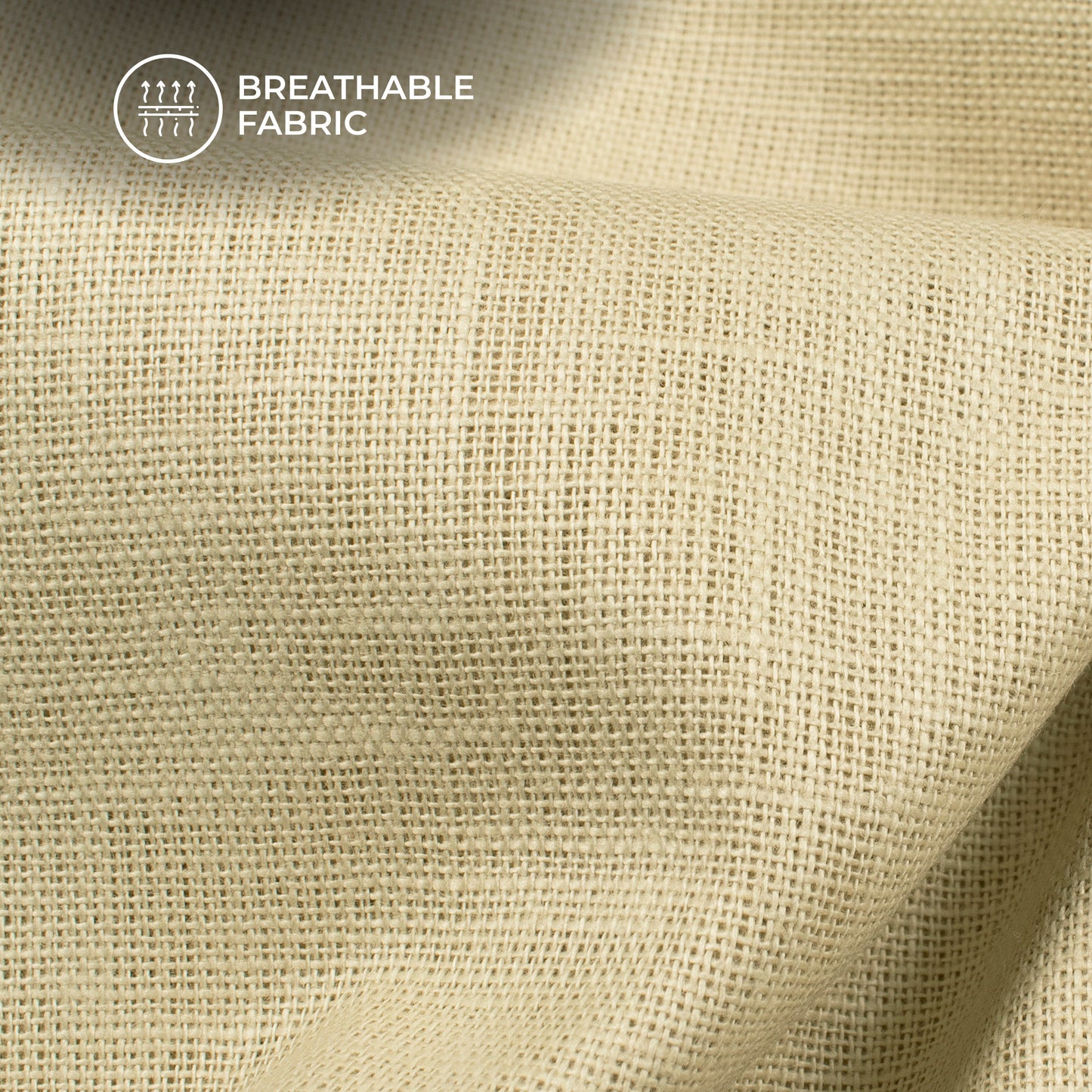 Cream Plain Cotton Linen Shirting Fabric