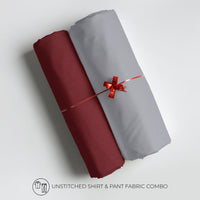 Men's Unstitched Shirt And Pant Fabric Combo In Gift Carrying Case