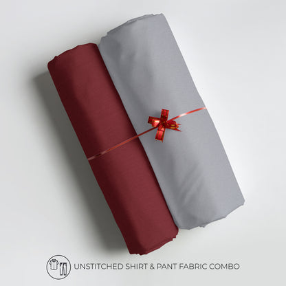 Men's Unstitched Shirt And Pant Fabric Combo In Gift Carrying Case