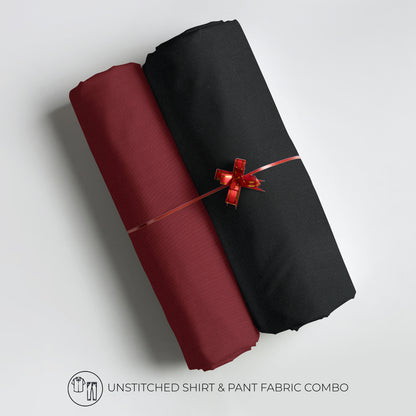 Men's Unstitched Shirt and Pant Fabric Combo in Gifting Case