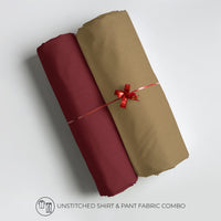 Men's Unstitched Shirt and Pant Fabric Combo in Gifting Case