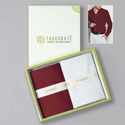 Men's Unstitched Shirt and Pant Fabric Combo in Gifting Case
