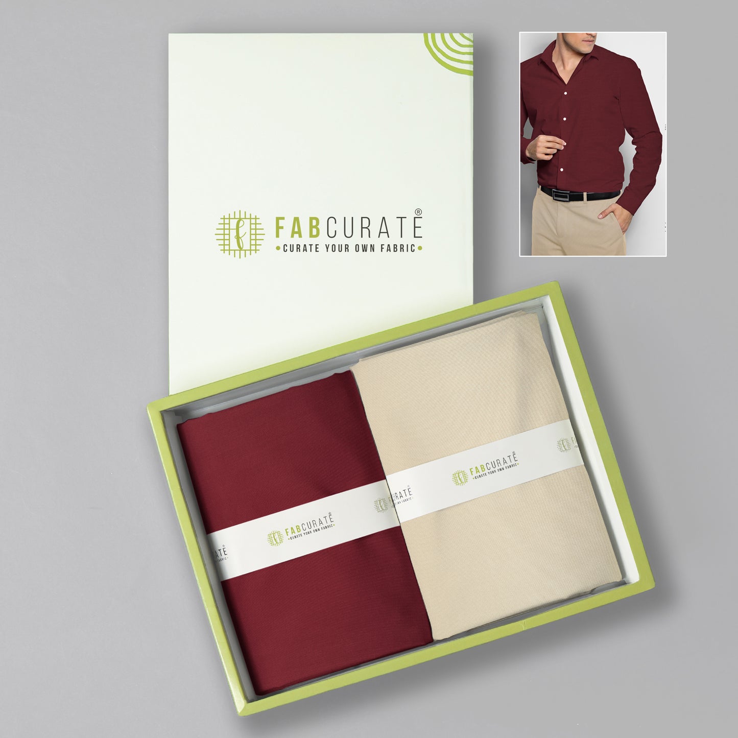 Men's Unstitched Shirt and Pant Fabric Combo in Gifting Case