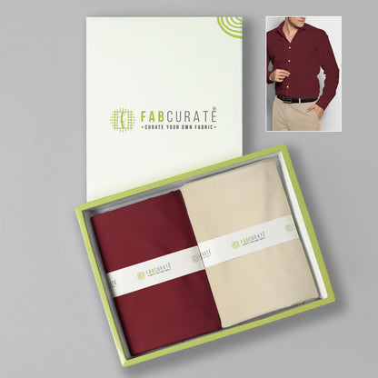 Men's Unstitched Shirt and Pant Fabric Combo in Gifting Case