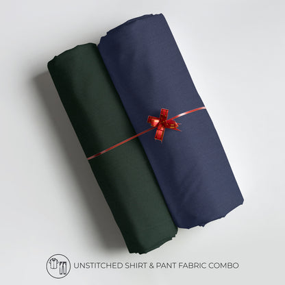 Men's Unstitched Shirt and Pant Fabric Combo in Gifting Case