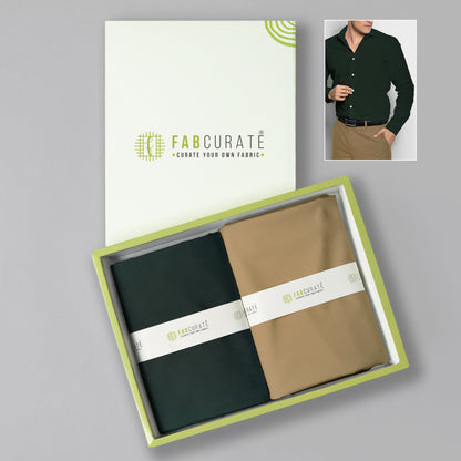 Men's Unstitched Shirt and Pant Fabric Combo in Gifting Case