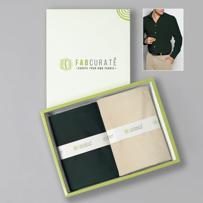 Men's Unstitched Shirt and Pant Fabric Combo in Gifting Case