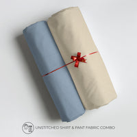 Men's Unstitched Shirt And Pant Fabric Combo In Gift Carrying Case