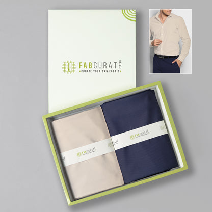 Men's Unstitched Shirt and Pant Fabric Combo in Gifting Case
