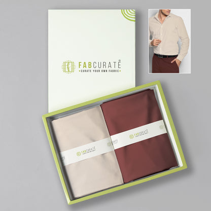 Men's Unstitched Shirt and Pant Fabric Combo in Gifting Case