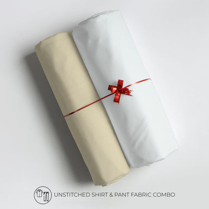Men's Unstitched Shirt And Pant Fabric Combo In Gift Carrying Case