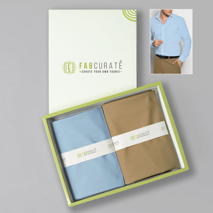 Men's Unstitched Shirt and Pant Fabric Combo in Gifting Case
