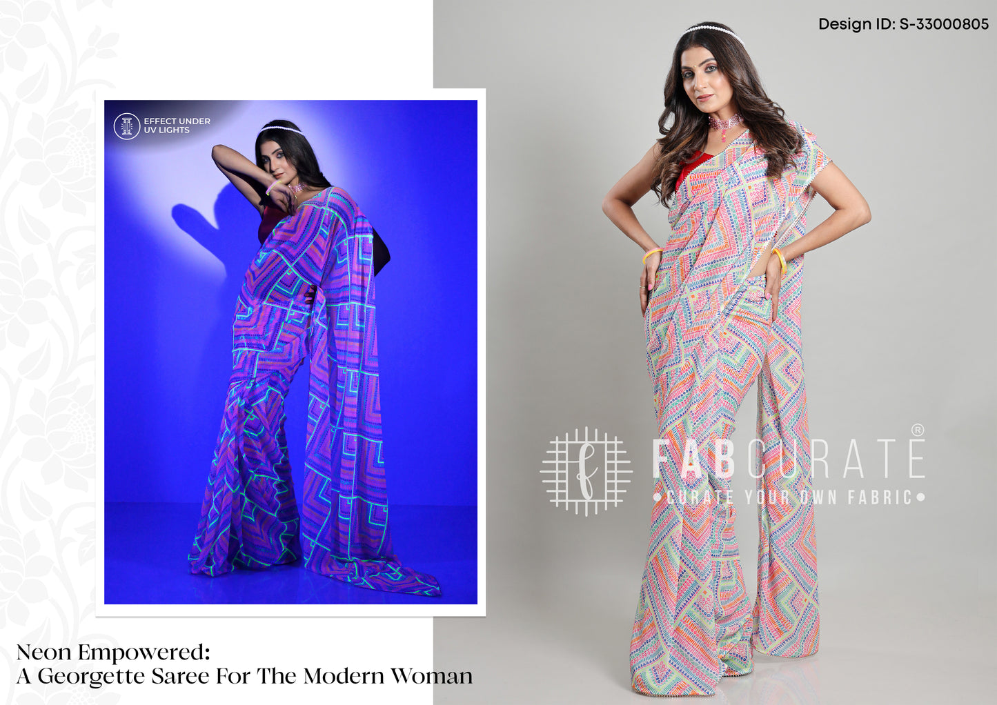 Electric Neon Georgette Sarees Catalogue Fir Wholesale - Set of 5 Sarees