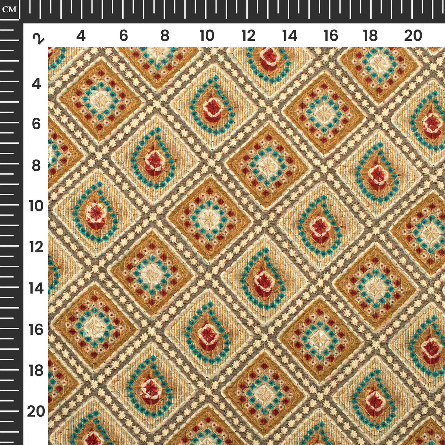 Exclusive Bandhani Position Print On Embroidery Fabric(Width 56 Inches)