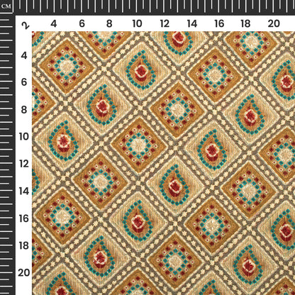 Exclusive Bandhanii Position Print On Embroidery Fabric(Width 56 Inches)