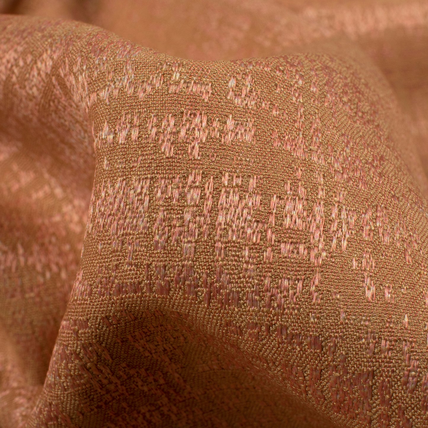 Warming Peach Abstract Digital Print Furnishing Fabric (Width 56 Inches)