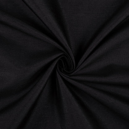 Black Textured Plain Art Silk Fabric