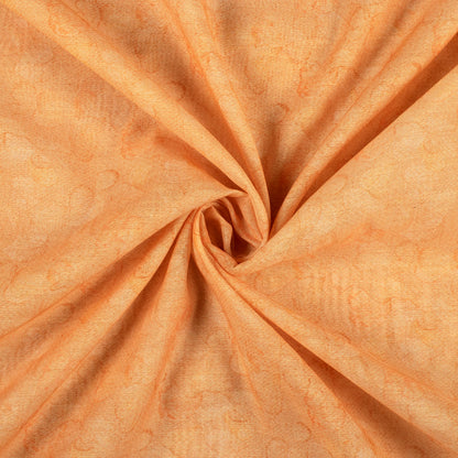 Light Orange Abstract Digital Print Chanderi Fabric