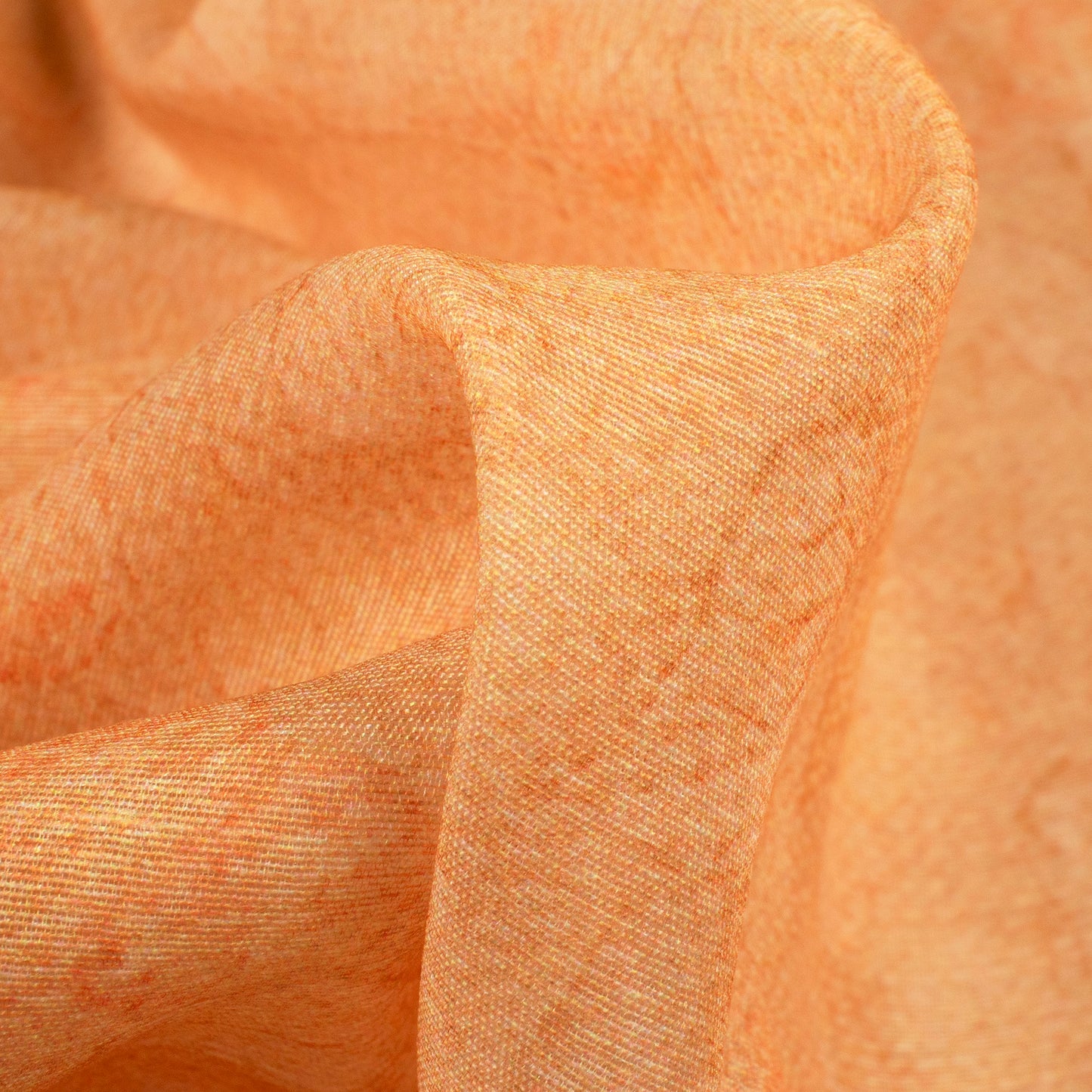 Light Orange Abstract Digital Print Chanderi Fabric