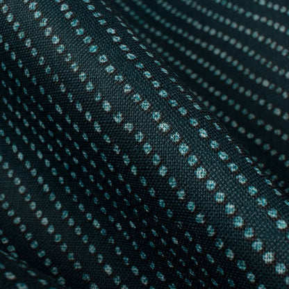 Purssian Blue Leheriya Digital Print Linen Textured Fabric(Width 56 Inches)