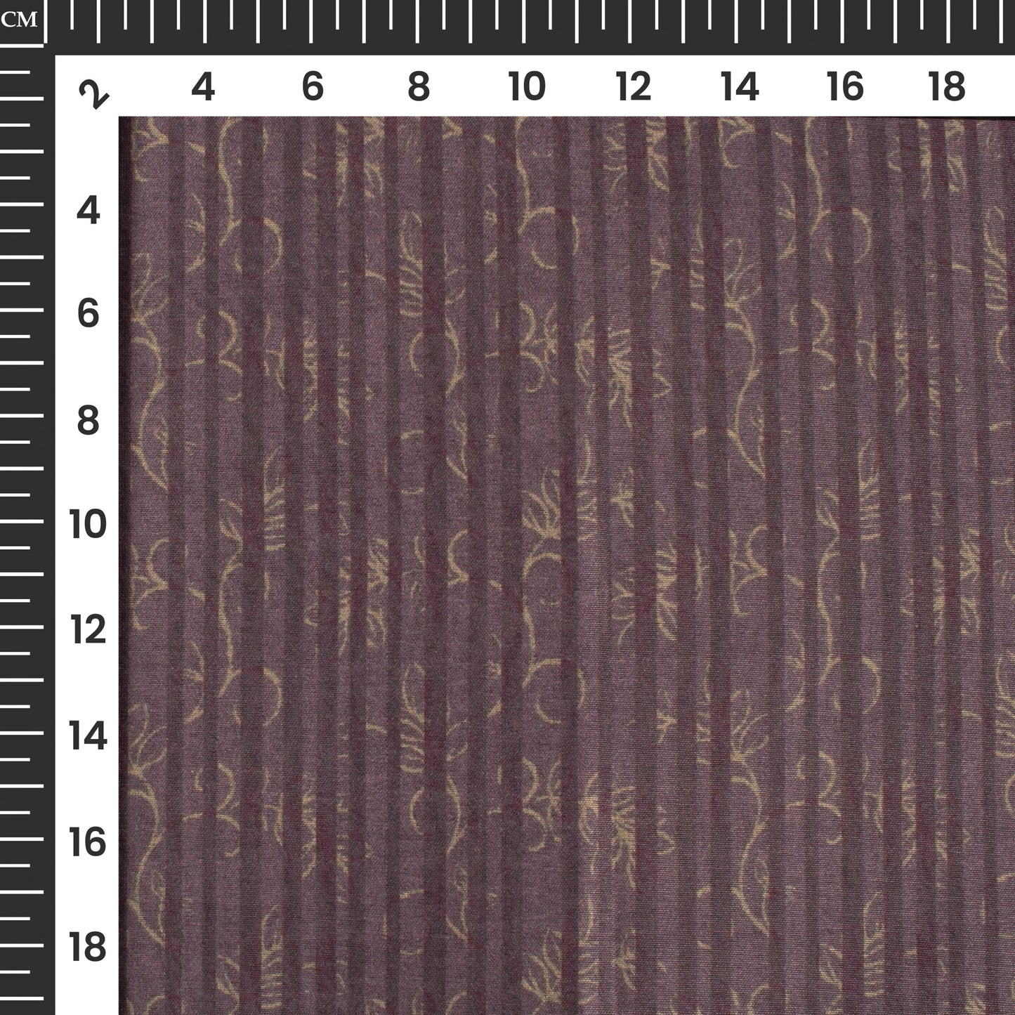 Walnut Brown Stripes Digital Print Chanderi Fabric(Width 56 Inches)