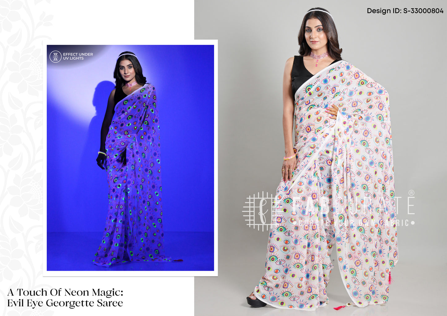 Electric Neon Georgette Sarees Catalogue Fir Wholesale - Set of 5 Sarees