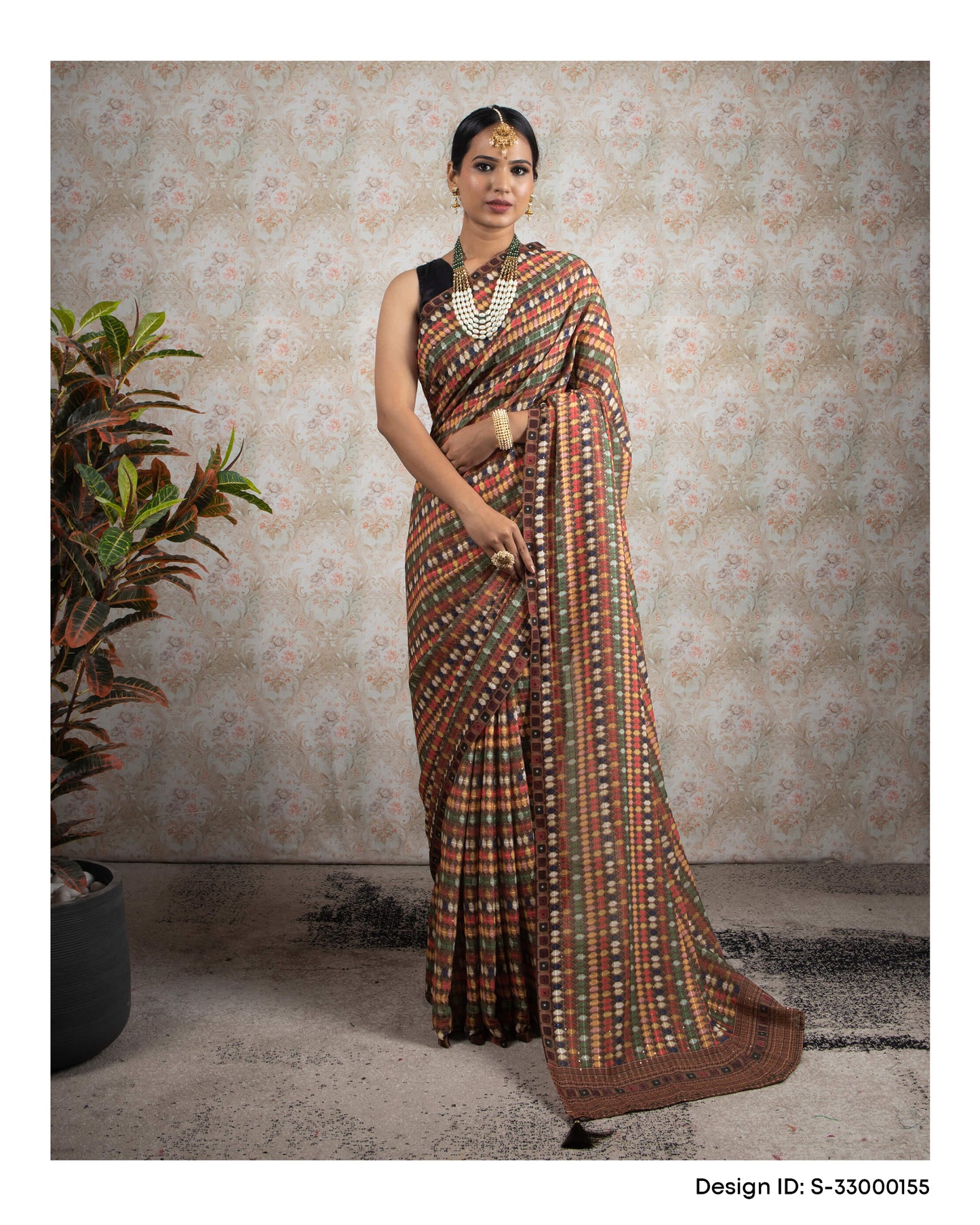 Sequins Luxe Georgette Saree Catalogue For Wholesale - Set of 5 Sarees