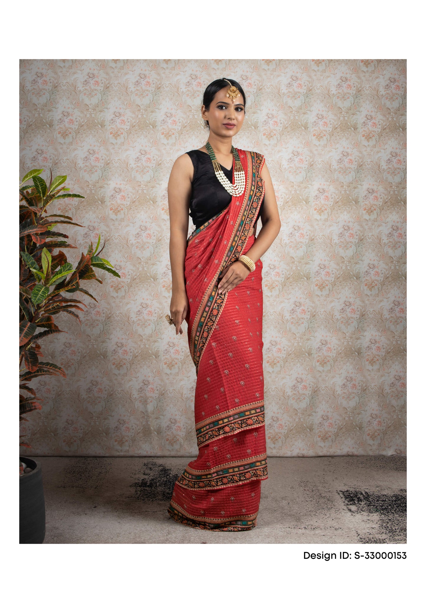 Sequins Luxe Georgette Saree Catalogue For Wholesale - Set of 5 Sarees