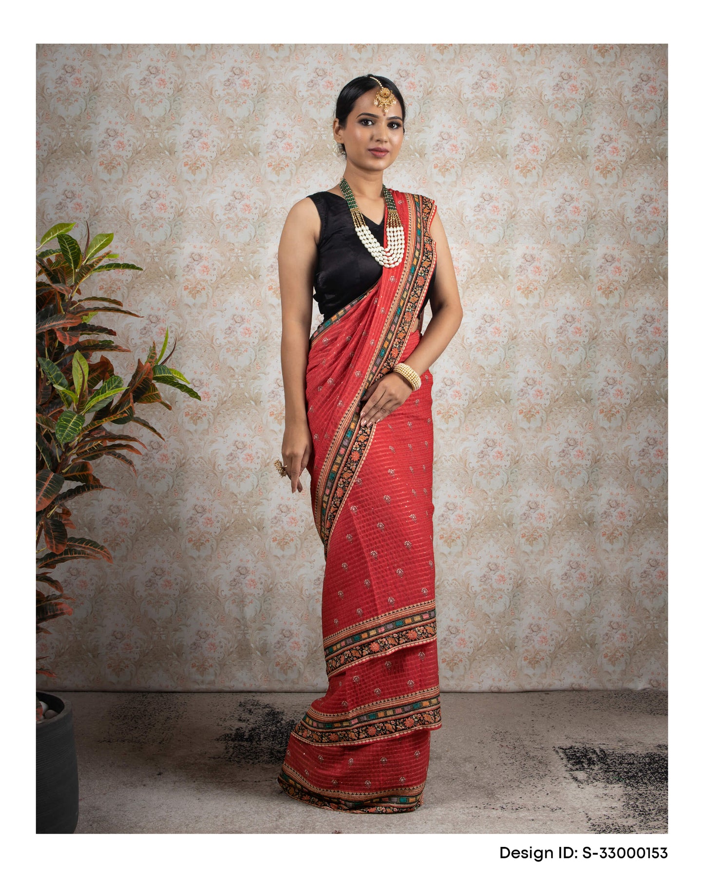 Sequins Luxe Georgette Saree Catalogue For Wholesale - Set of 5 Sarees