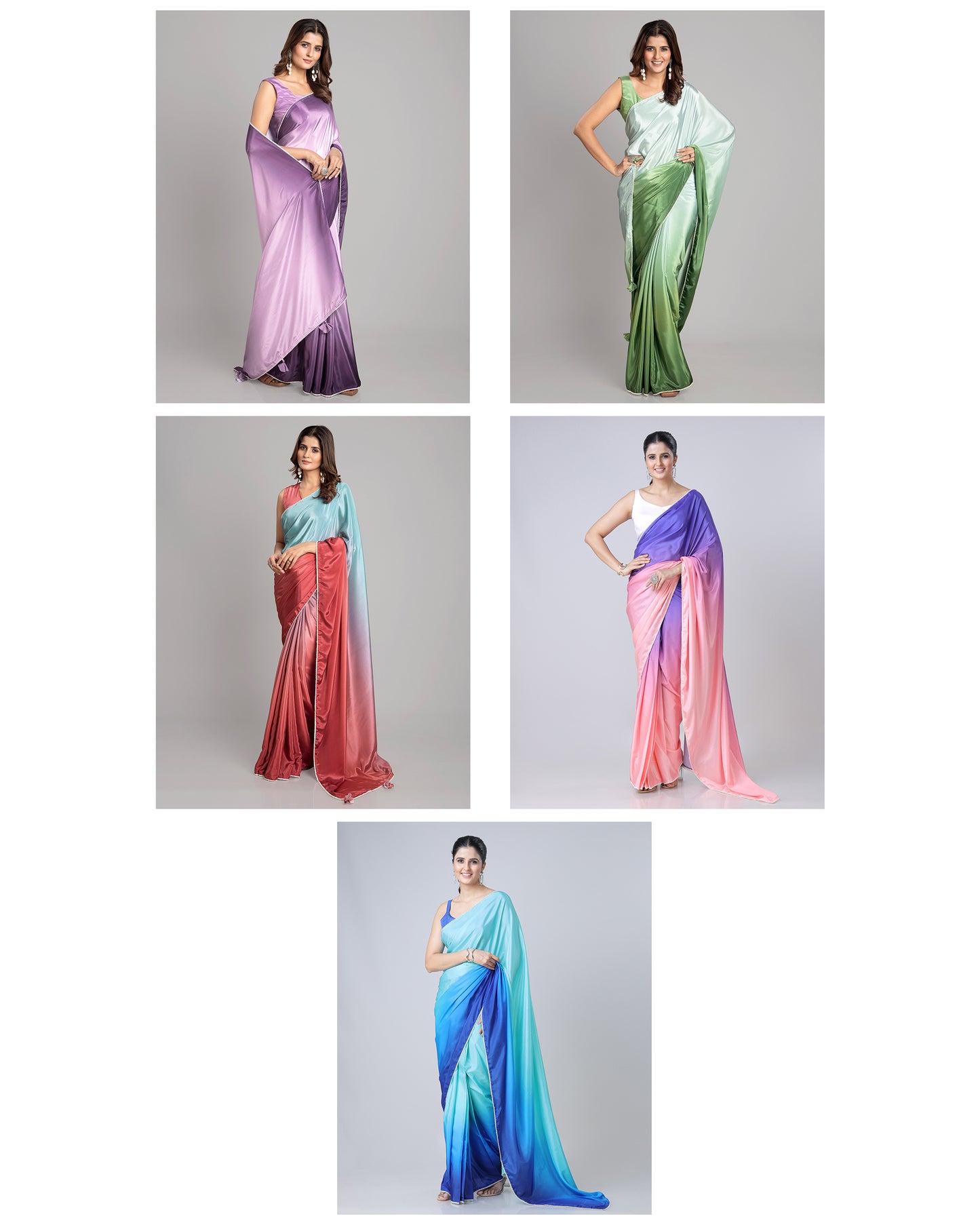 Soft Ombre Saree Catalogue For Wholesale Set of 5 Sarees