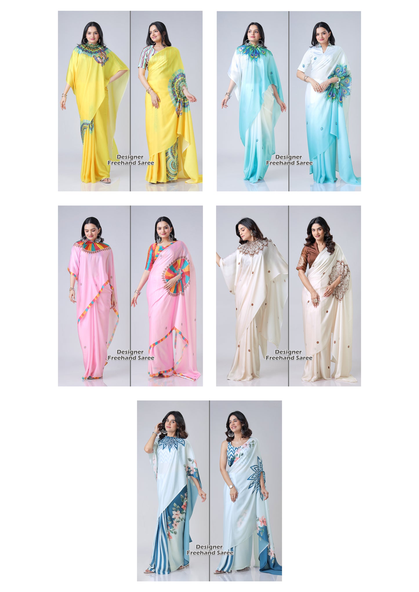 Viral Freehand Saree Catalogue Set Of 5 Saree