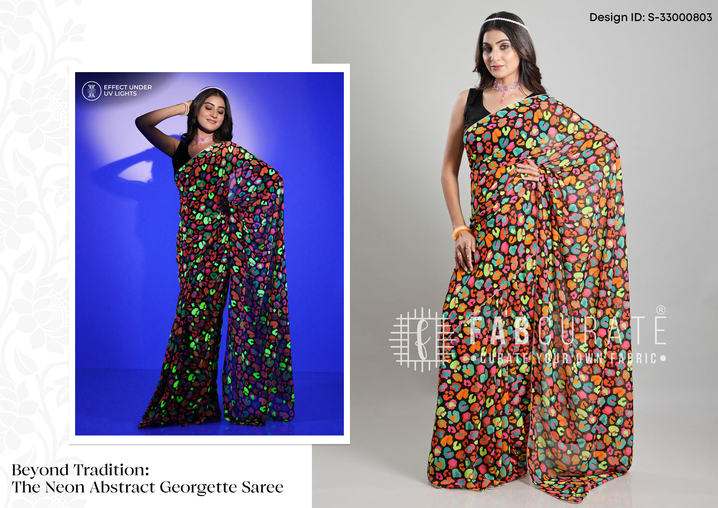 Electric Neon Georgette Sarees Catalogue Fir Wholesale - Set of 5 Sarees