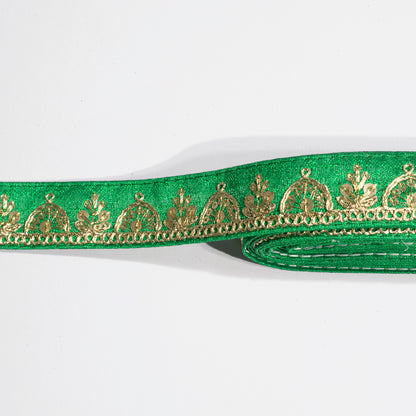 Green Sequins Zari Embroidered Fancy Lace (9 Mtr)