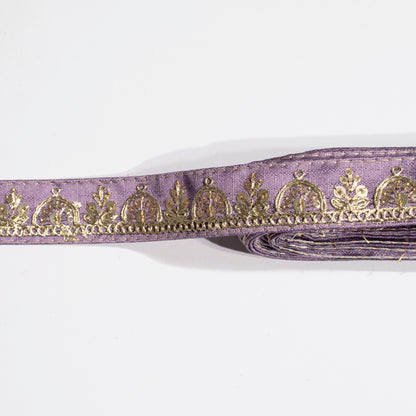 Purple Sequins Zari Embroidered Fancy Lace (9 Mtr)