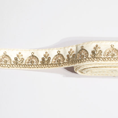 Ivory Cream Sequins Zari Embroidered Fancy Lace (9 Mtr)
