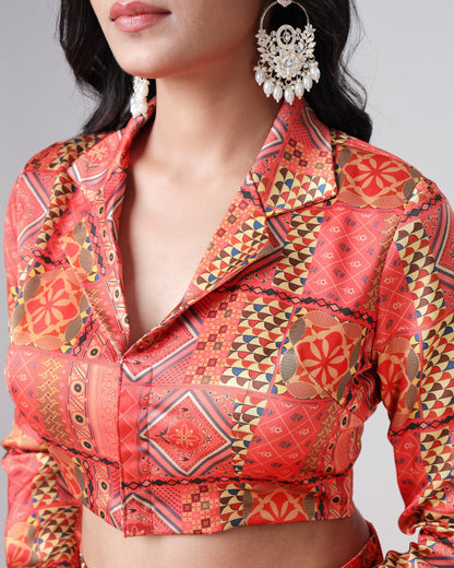 Authentic Traditional  Collar Neck Blouse