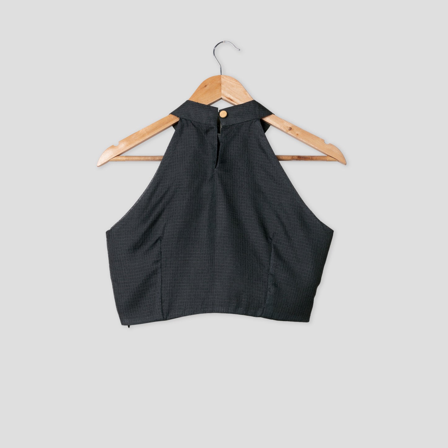 Plain Classic Black Halter Neck Kota Checks Blouse