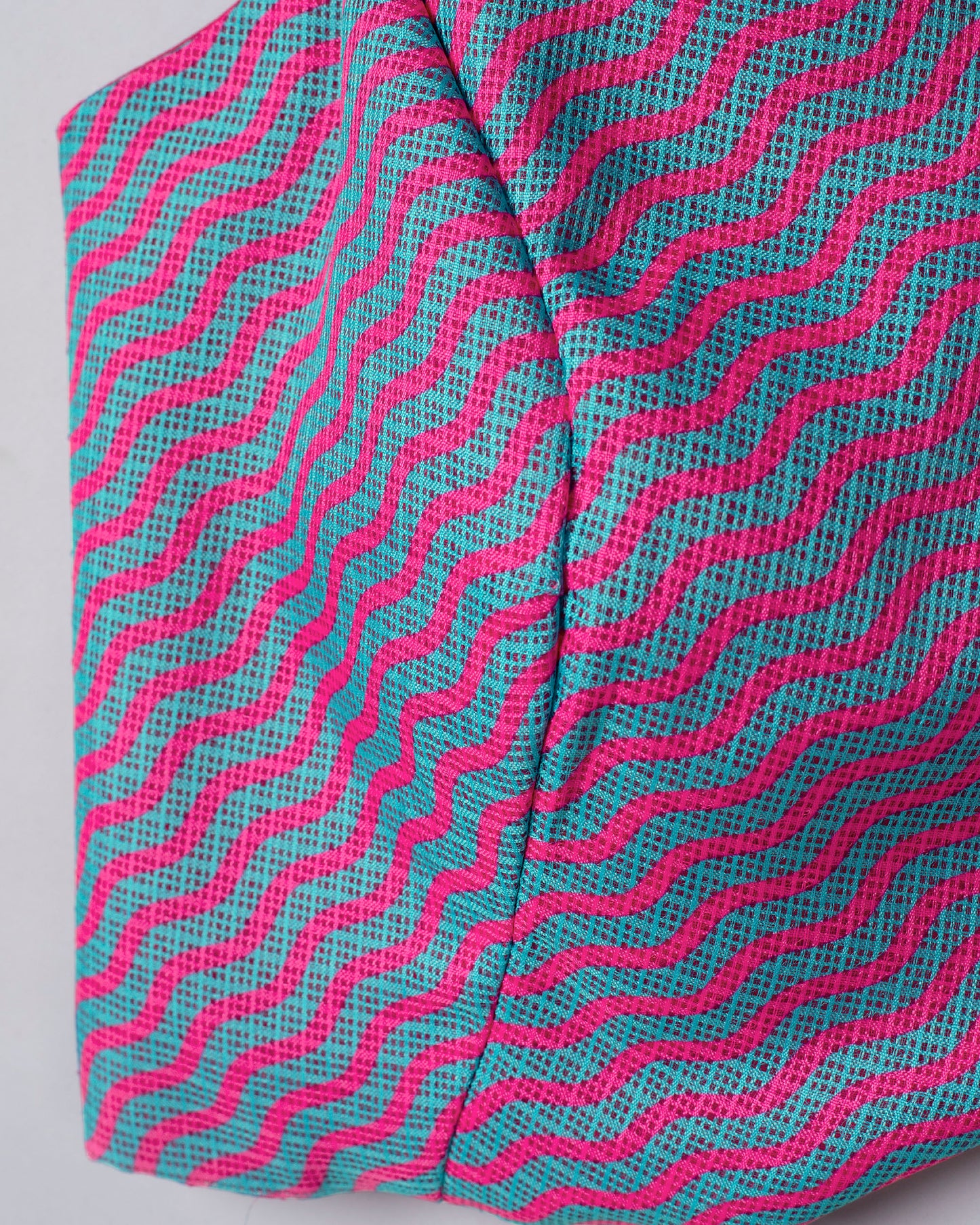 Pink And Blue Chevron Round Back Side Zip Blouse